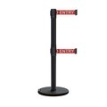 Montour Line Retractable Belt Dbl Roller Stanchion, 2.5ft Black Post  7.5ft NoEns ME630D-BK-NOENRW-75